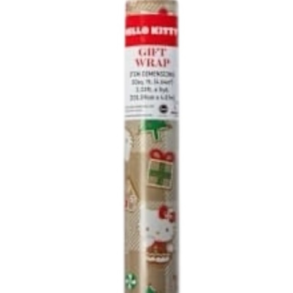 HELLO KITTY Christmas Gingerbread Holiday GIFT Wrapping Paper 50sq ft- 1 Roll